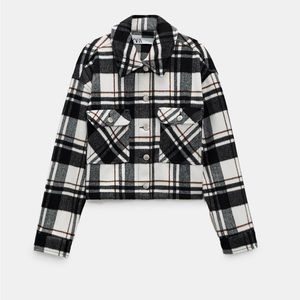 Zara Cropped Soft Plaid Shacket